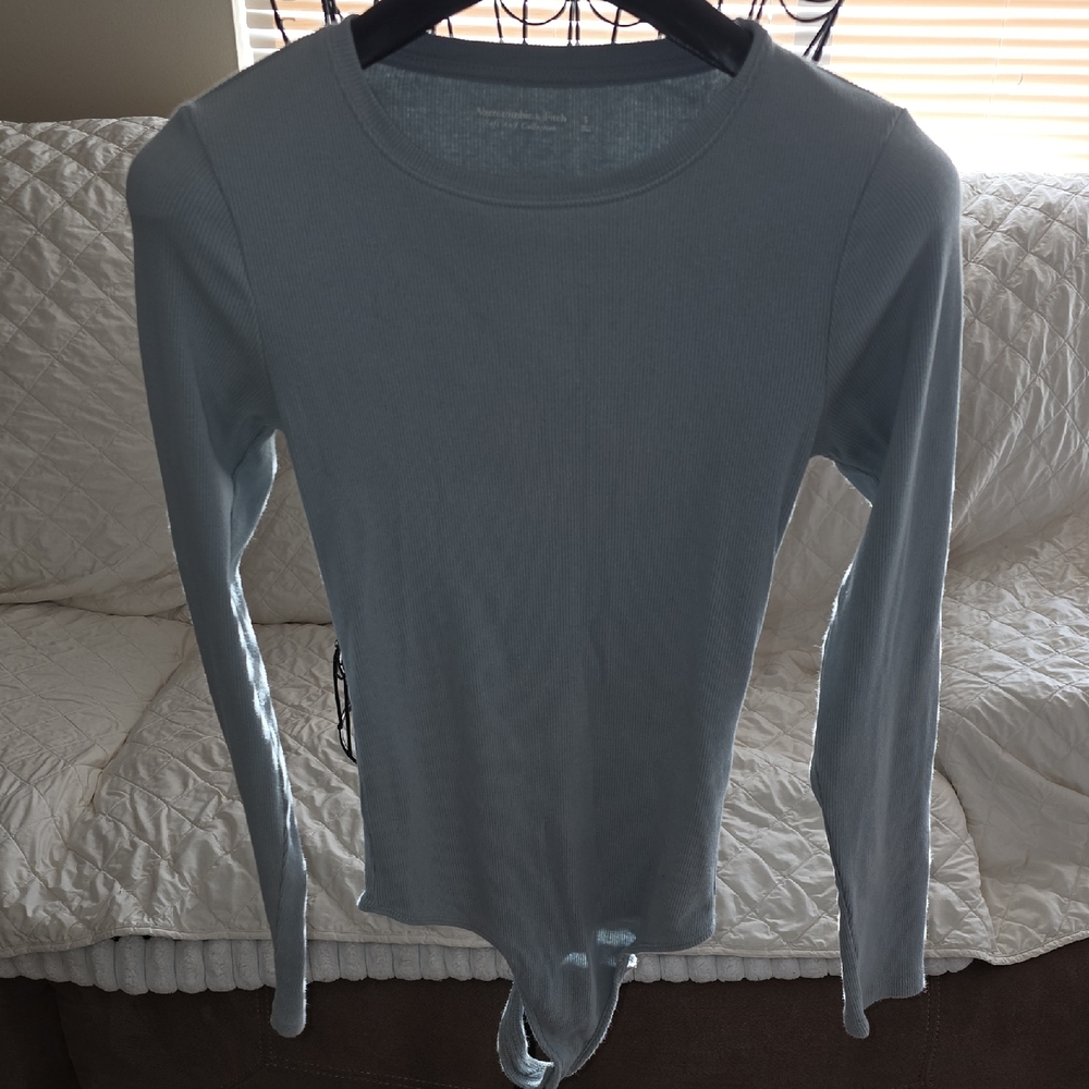 Abercrombie & Fitch Soft Light Blue Bodysuit Womens Size Small (Katie #13)